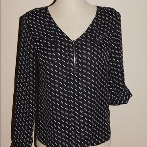 Candie’s Black & White Long Sleeve Blouse